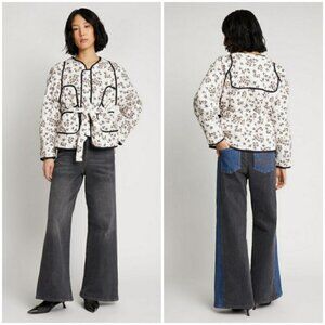 💕MUNTHE💕 Saiko Reversible Quilted Jacket - Floral Print/Nature Scene EU 36 NWT